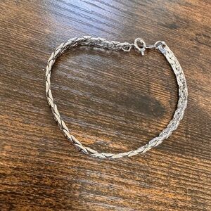 Elegant Silver Braided Bracelet